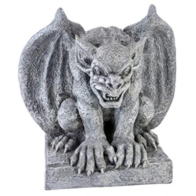 Immagine di Design Toscano Gomorrah Il Gargoyle Statua Decorativa in Stile Gotico, poliresina, Pietra Grigia, 28 cm