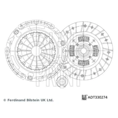 Immagine di BLUE PRINT ADT330274 Kit Frizione a tre pezzi/in parti con grasso sintetico cuscinetto disinnesto 212 TOYOTA: Auris Hatchback