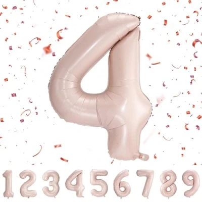 Immagine di Palloncini compleanno 4 anni 40 pollici Decorazioni Rosa di un ragazzo e una ragazza Pallone gonfiabile in foil Rosa4