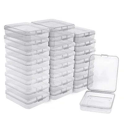 Immagine di BELLE VOUS 24pz Scatole Plastica con Coperchio Incernierato Porta Minuteria Scatola Trasparente L11,5 x L9,2 A2,8 cm Contenitori per Pillole, Perline e Gioielli