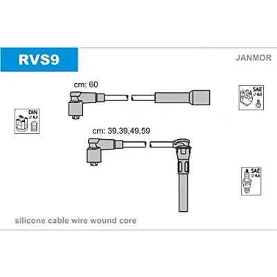 Immagine di JANMOR RVS9 Kit Cavi Accensione MG: MGF Cabrio, MG TF ZR Hatchback, ROVER: 200 400 Sedan
