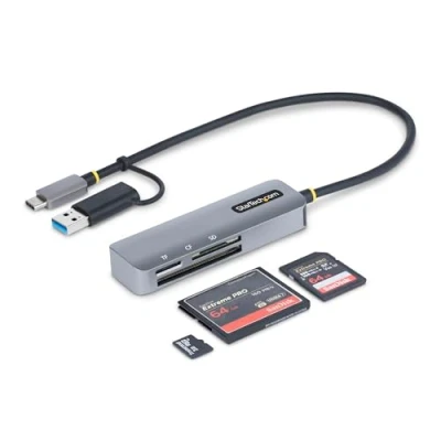 Immagine di StarTech.com lettore di schede memoria multimediale USB 3.0, SD/microSD/CompactFlash esterno C A