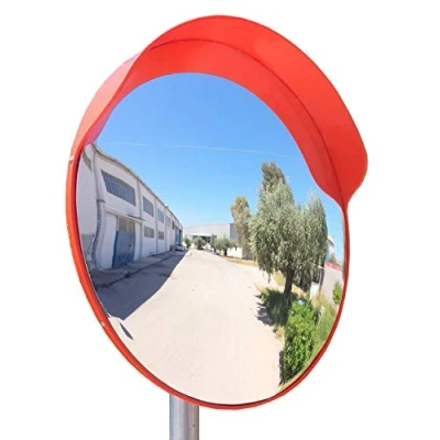 Immagine di ECM 60o Specchio convesso flessibile da traffico, diametro 60 cm, per la sicurezza in strada e i negozi, con staffa di fissaggio regolabile palo 48 mm