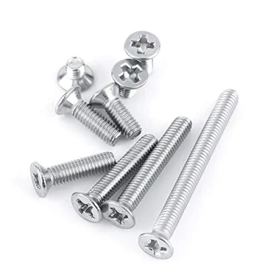 Immagine di Viti a macchina M3 da 100 pezzi / borsa, testa piatta svasata(6mm)