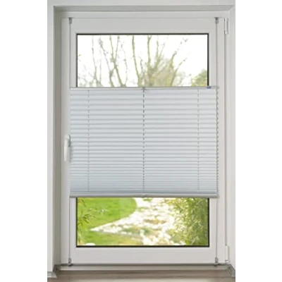 Immagine di K home Tenda plissettata Klemmfix, oscurante, retro bianco/argento, 40 x 210 cm
