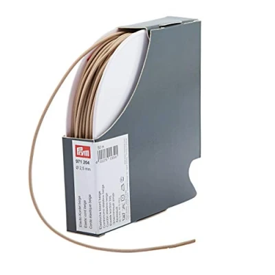 Immagine di Prym Cordoncino elastico, colore: beige, 60% ED 40% PES, Ø 2,5 mm 50 m
