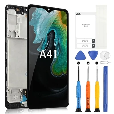 Immagine di ARSSLY LCD Schermo per Samsung Galaxy A41 A415F 6,1&quot; Sostituzione con Telaio, Digitazer SM SCV48 SC 41A Touch Assembly Ricambio Riparazione Kit,Vetro Temperato