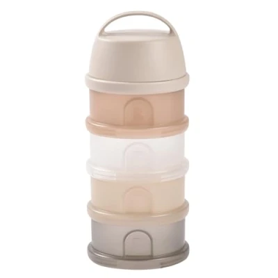 Immagine di BÉABA, Dosatore Latte in Polvere e Cereali, Con 4 Scomparti, Beccuccio chiusura a vite, Impilabile, 100% Ermetico, Prodotto Francia, Grande capacità, Utilizzo evolutivo, Color Beige Traslucido