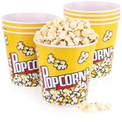 Immagine di com four® 8X Secchiello per Popcorn XL Ciotola Tazza Bevande Piccola la Perfetta Serata al Cinema a casa 2,8 Litri (2,8 8 secchi)