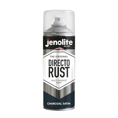 Immagine di JENOLITE Directorust Vernice Satinata GRIGIO ANTRACITE spray multisuperficie Per l&#039;uso su aperture in legno, metallo, plaspa, ceramiche e arrugginite 400 ml (RAL 7016)