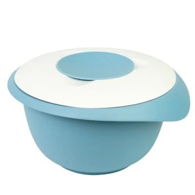Immagine di Westmark 3155227B Ciotola con coperchio a due parti, 3,5 l, beccuccio, in plastica, blu/bianco
