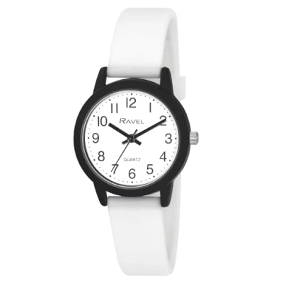 Immagine di Ravel Orologio Unisex in Silicone con Cassa Nera Quarzo Analogico R1814.4 Bianco