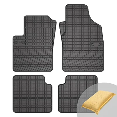 Immagine di FROGUM El Toro Set di tappetini in gomma per Fiat 500 C dal 2007, Panda II 2003 2012, Ford Ka 2008 2016 Materiale resistente Bordo protettivo 1 5, cm
