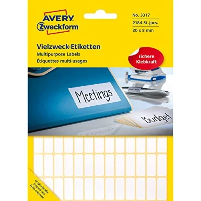 Immagine di Avery Zweckform Multipurpose Labels, White 20 x 8