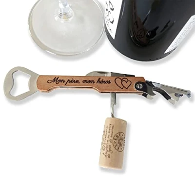 Immagine di Cavatappi personalizzato, limonata personalizzabile, coltello da server con apribottiglie, taglialamina e apribottiglie in acciaio inossidabile