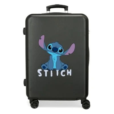 Immagine di Disney Valigia per bambini rigida Chiusura a combinazione Laterale 4 ruote Bagagli Mano è realizzato in ABS, un materiale rigido e leggero., Stitch carino, media
