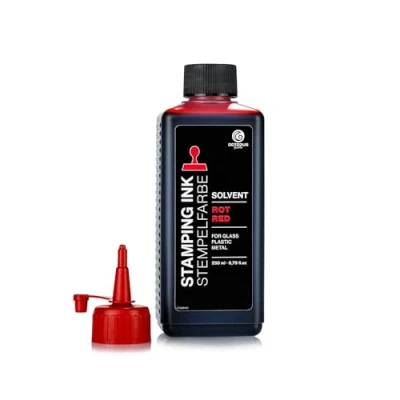 Immagine di Octopus 250 ml di inchiostro solvente rosso a base per superfici non assorbenti e porose