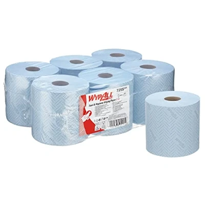 Immagine di Antalis Tappeto di poppa WypAll centrefeed blå 19,5cmx304m 1 lags 6rul/kar (6 ruller pr. karton), Carta da cucina, Blu