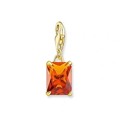 Immagine di Thomas Sabo Ciondolo Charm Le Signore 18 carati (750) Bicolore Non applicabile Altra Forma 1868 472 4, color oro con grande pietra arancione