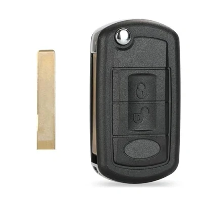 Immagine di Guscio di ricambio pieghevole 3 pulsanti Custodia per chiave auto con vibrazione remota lo styling LAND Rover Range Sport LR3 Discovery (con lama HU92)