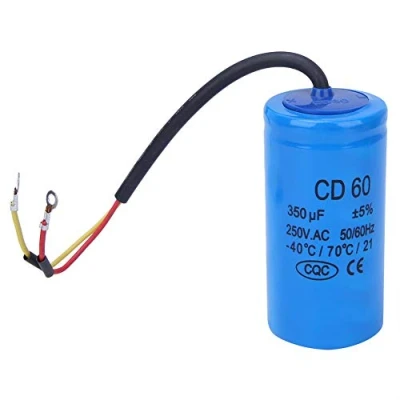 Immagine di condensatore di avviamento CD60, marcia 250 V CA 350 uf, motore 350MFD con design a prova esplosione