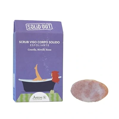 Immagine di ANTOS Scrub Viso Corpo Solido Esfoliante 25gr Centella e Mirtillo Rosso Solid Out SOL8