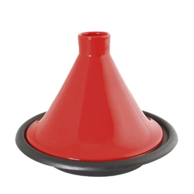 Immagine di crealys 509.833 tajine ghisa rosso dimensioni: 3,5 x 25 cm 4,7 kg coperchio gres 509833