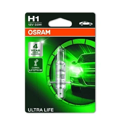 Immagine di OSRAM 64150ULT 01B Lampadina, faro di profondità H1 12V 55W 3200K Alogeno FIAT: Panda II Hatchback, 500 Punto FORD: FIESTA 6