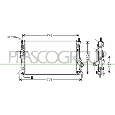 Immagine di PRASCO FD424R005 Radiatore motore Alluminio 670 378 23 Alette di raffreddamento montate meccanicamente FORD: Focus 2 Kombi, C Max, 2, VOLVO: V50
