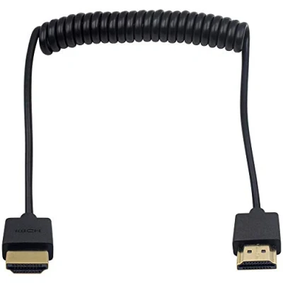 Immagine di Duttek cavo a spirale HDMI HDMI, maschio maschio, estensore, per TV stick 3D e 4K Ultra HD 2.0 (prolunga HDMI) (1,2 m)