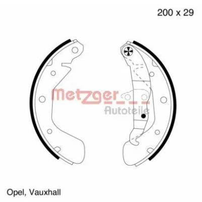 Immagine di METZGER MG 563 Ganasce Freno Assale posteriore 200 28,0 con leva OPEL: Corsa B Hatchback, Tigra Coupe, Astra F Cabrio