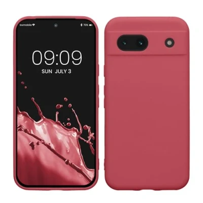Immagine di kwmobile Custodia Compatibile con Google Pixel 8a Cover Back Case per Smartphone in Silicone TPU Protezione Gommata rosa scuro