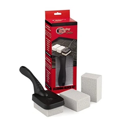 Immagine di Cleaning Block 10014Ei Set Spazzola di Pulizia e Blocchetti in Pietra Pomice, per Griglie Barbeque, Grigio/Nero