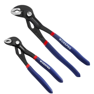 Immagine di WORKPRO Set di Pinze Regolabili per Tubi e Dadi 2 Pezzi, Pinza a Pappagallo 180mm 250mm, Regolazione Rapida, con Comoda Impugnatura