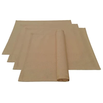 Immagine di Lemos Home Tovagliette di alta qualità, 4 pezzi, in 100% cotone, collezione concetto, colore e dimensioni a scelta (set da 46 x 36 cm, cammello)