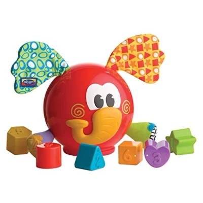 Immagine di Playgro Classificatore A Forma di Elefante, 6 Formine, Senza Bisfenolo (BPS), partire da 12 Mesi, Rosso/Multicolore, 40170