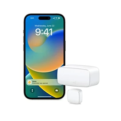 Immagine di Eve Door &amp; Window (Matter) Sensore intelligente di contatto, sicurezza domestica, compatibile con Apple Home, Alexa, Google SmartThings, richiede un Thread Border Router