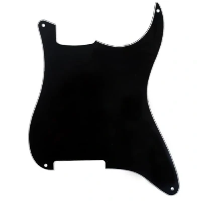 Immagine di Musiclily 4 Fori Battipenna Strat Pickguard Materiale Senza per Pick Up Chitarra Elettrica Style Custom, 3 strati Nero