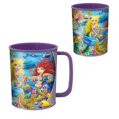 Immagine di 3D LiveLife Bicchiere Magia di Sirena Deluxebase. in plastica Oceano Lenticolare. Bicchieri da 300ml per bambini con grafica originale del noto artista Michael Searle