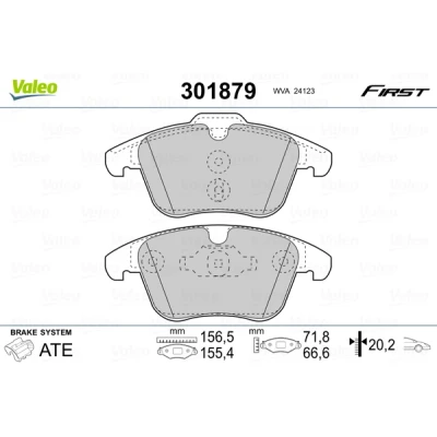 Immagine di VALEO 301879 Kit pastiglie freno FIRST Assale anteriore senza contatto segnalazione usura lamierino anticigolío FORD: Galaxy Mk2 MPV, S Max Mk1