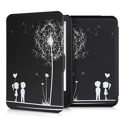 Immagine di kwmobile Custodia eReader Compatibile con Tolino Vision 1/2 / 3/4 HD Cover eBook Reader Flip Case bianco/nero Amore