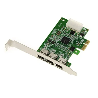 Immagine di KALEA INFORMATIQUE Scheda PCIe x1 con 3 porte Firewire 400 Ieee1394a a 6 pin. Chipset TI XIO2213B