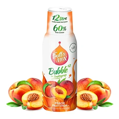 Immagine di FruttaMax Concentrato Sciroppi di frutta Meno zucchero con il 50% contenuto adatto per macchina bibite 500 ml (Pesca)