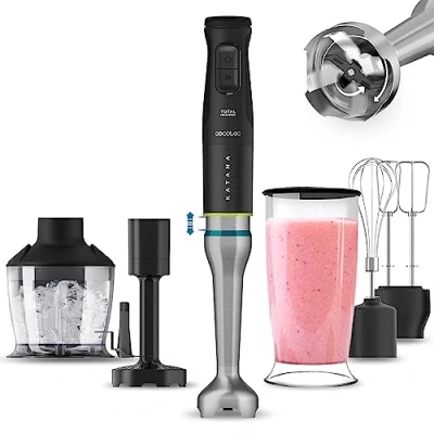 Immagine di Cecotec Frullatore a immersione Katana 15 TotalDestroy Smash B. 1500W, Totale distruzione, Perreomove, 21 velocità, funzione turbo, campana antisalpaduras, 8 fogli di titanio, 800 ml