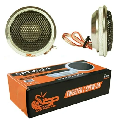Immagine di SP Audio 2 TW 14 tweeter 2,2&quot; 5,50 cm 55 mm diametro 120 Watt rms e 240 Max 4 ohm in alluminio Profondità ridotta di 1,00 cm, coppia