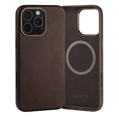 Immagine di TORRO Cover Compatibile con iPhone 16 Pro Max Custodia Sottile in Pelle Premium MagSafe (Marrone Scuro)