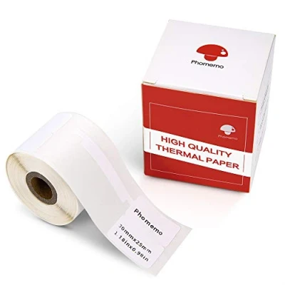 Immagine di Phomemo M110 etichetta termica autoadesiva per etichette Utilizzata nella stampante M200 M120 M220 M221, decorativa, 30 x 25 45 mm (1,18 &quot;x 0,98&quot; 1,77&quot;), 100 etichette/rotolo