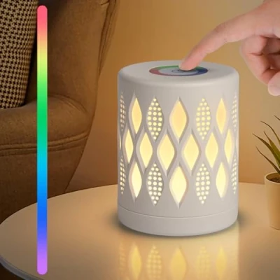 Immagine di Aigostar Lampada da Comodino Touch Dimmerabile, Luce Notturna Bambini con 256 Colori RGB e Bianco Caldo, Tavolo USB Ricaricabile per Camera Letto