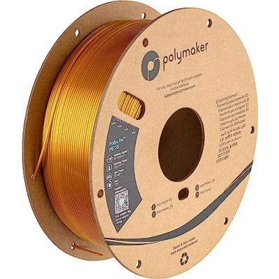 Immagine di Polymaker PB01013 Filamento per stampante 3D PETG resistente al calore, Elevata resistenza alla trazione 1.75 mm 1000 g Oro PolyLite™ 1 pz.