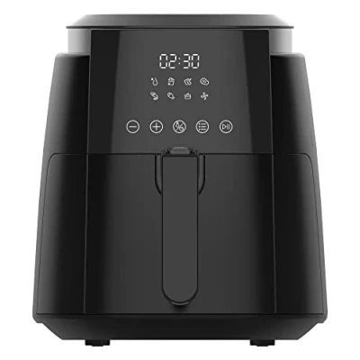 Immagine di KUMTEL friggitrice digitale XL da 5,5 l, 1500 W, con 8 funzioni preimpostate e timer 60 minuti, ad aria calda per una cottura sana senza olio, cottura, barbecue, controllo intelligente